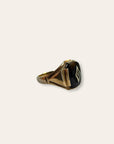 Vintage 1940’s Art Deco Onyx 10k Gold Diamond Ring Size 12.5