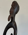 Vintage 1960s Mid-Century Modern Makonde Shetani Spirit Sculpture | Hand-Carved African Blackwood (Mpingo Ebony)