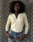 Vintage 1940’s Penney’s Cotton Henley Shirt| Heritage Blank Antique White Shirt