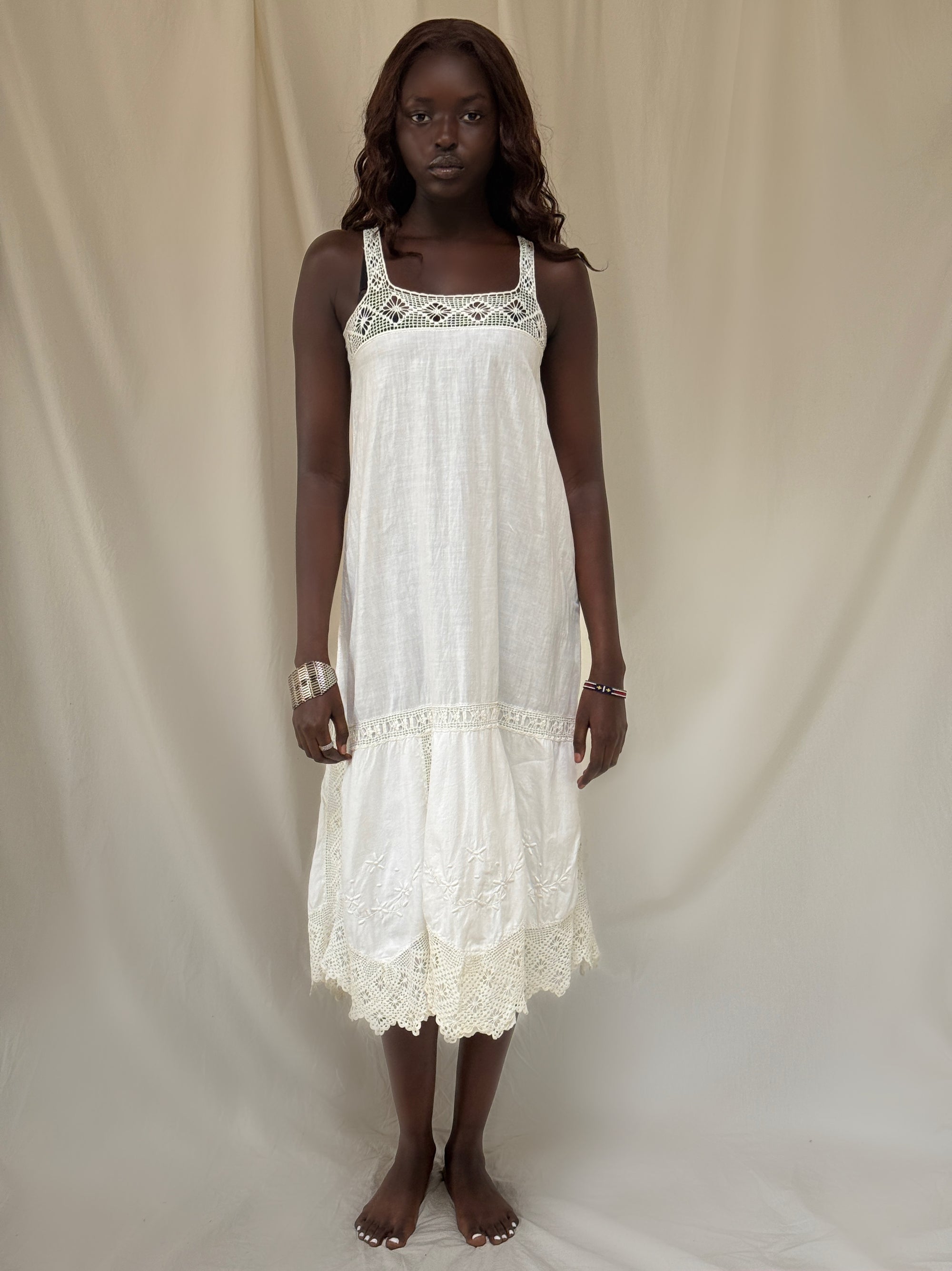 Vintage 1900's Edwardian White Cotton Crochet Dress | Antique Embroide Afterlife Boutique Vintage 1900's Edwardian White Cotton Crochet Dress | Antique Embroide Afterlife Boutique