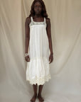 Vintage 1900’s Edwardian White Cotton Crochet Dress | Antique Embroidered Tea Dress