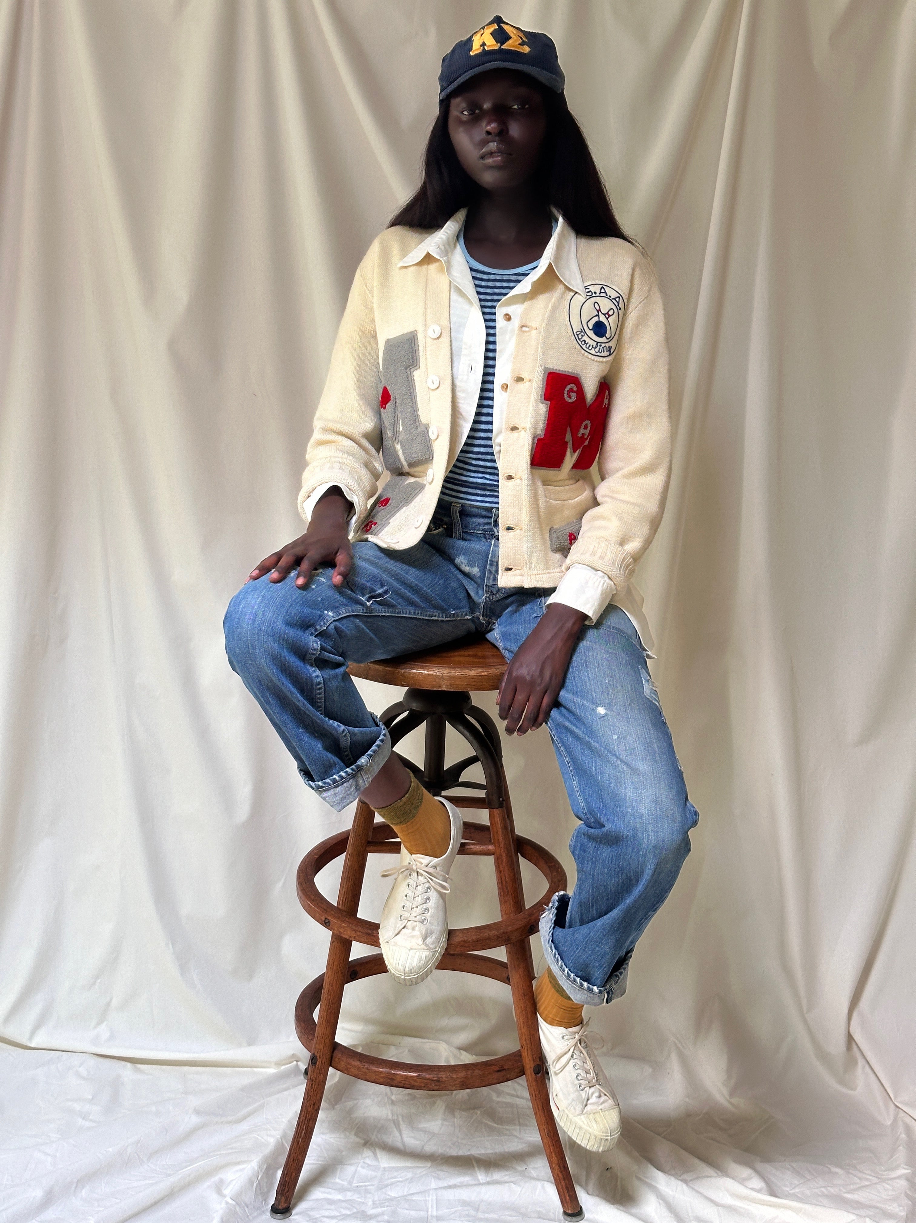 1940's Princeton Knitting Mills Wool Letterman Sweater – Afterlife