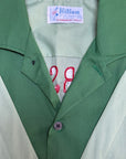 Vintage 1960’s Chain Stitch Bowling Shirt | Two Tone Green Shirt