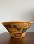 Vintage Jicarilla Apache Coil Handmade Basket | Native American Geometric Basket