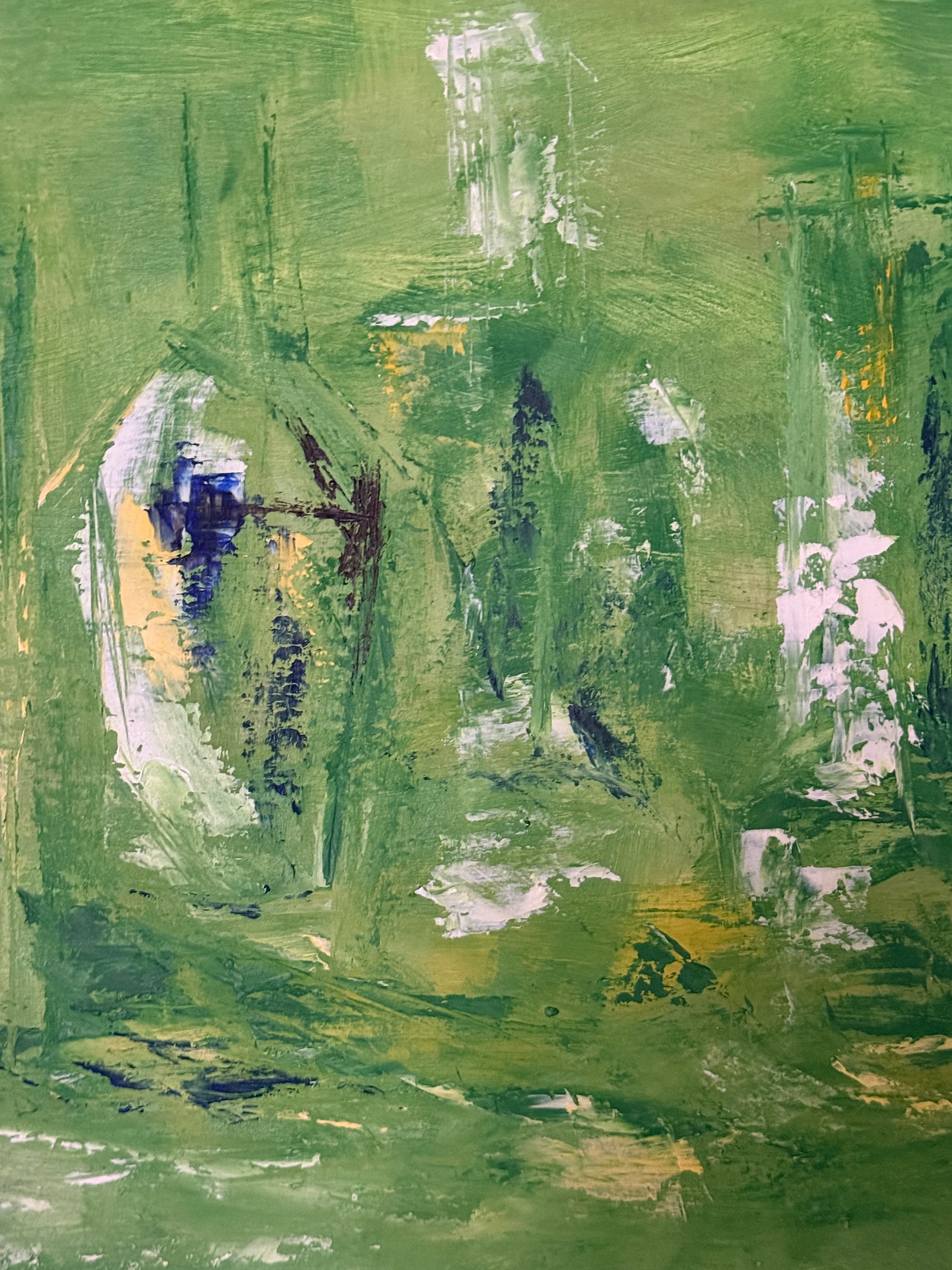 Vintage 1960s Mid-Century Modern Abstract Bar Scene Panoramic Painting | MCM Signed B. Gregor 1965