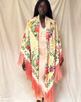 Vintage 1920’s Manton De Manila Silk Embroidered Double-Sided Piano Shawl ///SOLD///