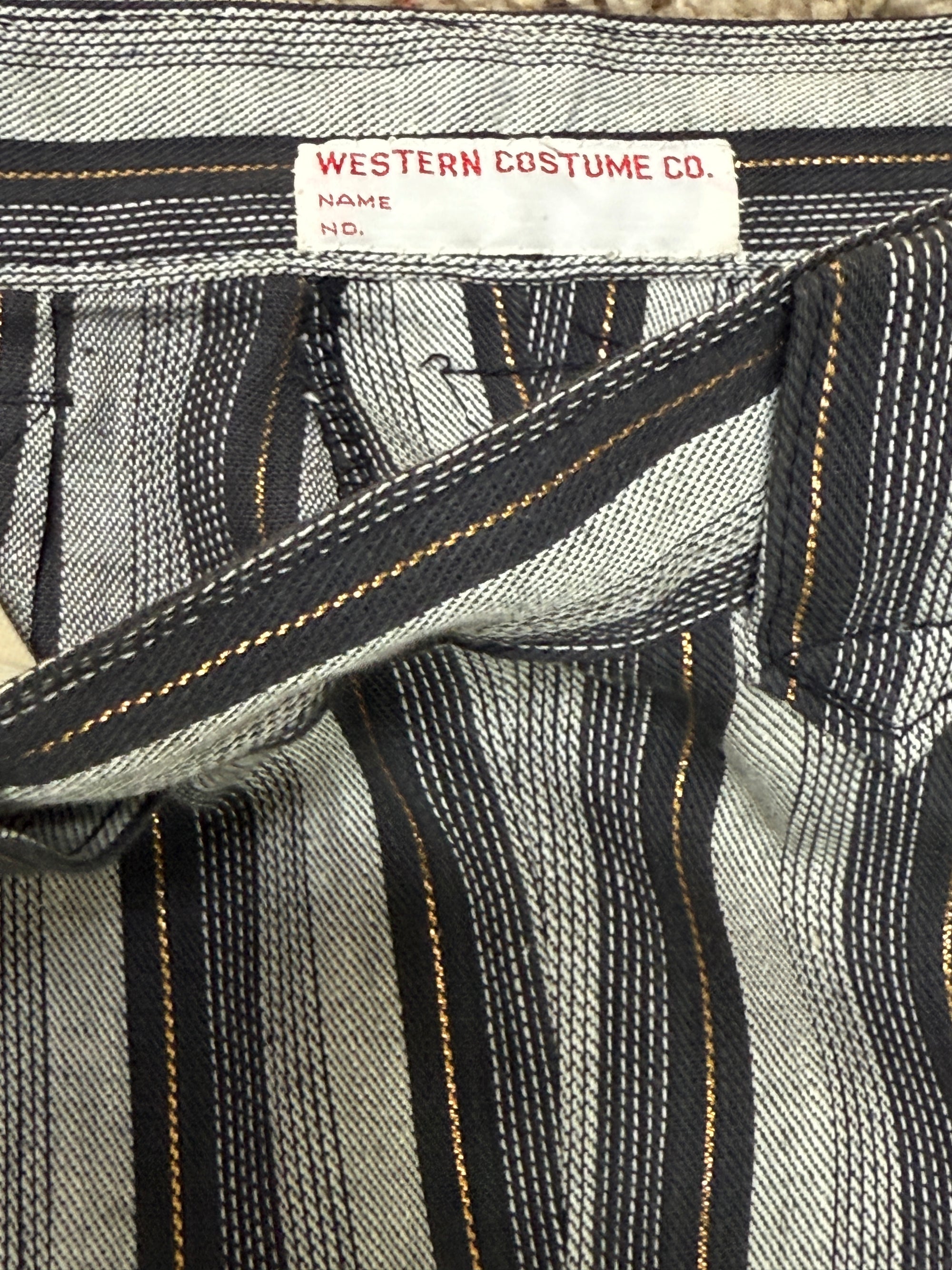 Vintage 1950’s Deadstock Levi’s Western Side Zip Ranch Striped Denim Pants W:24