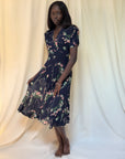 Vintage 1940’s Semi-Sheer Floral Chiffon  Dress