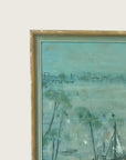 Vintage 1960s Joan Bergevin Mid-Century Modern Impressionist Oil Painting Titled “Evening Retreat” | Vintage MCM Coastal Masterwork Painting