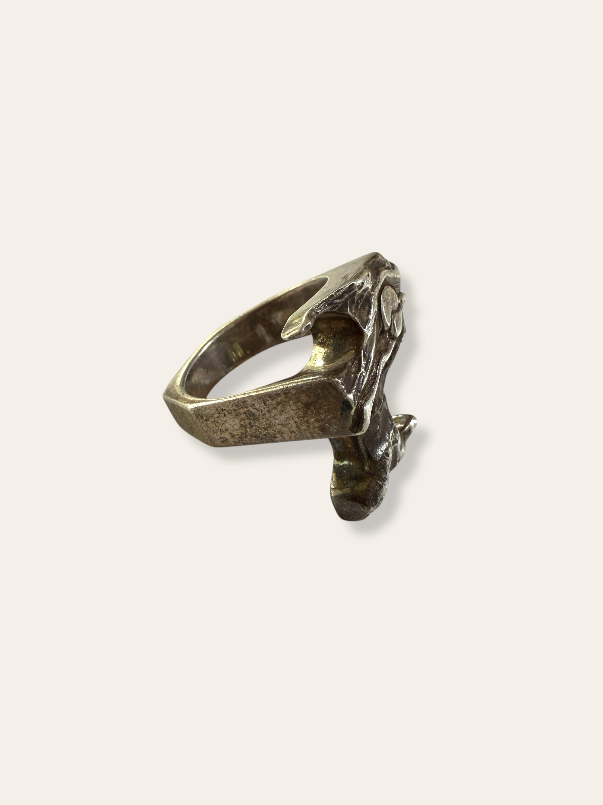 Vintage Modernist Sterling Silver Statement Ring Size 9.5