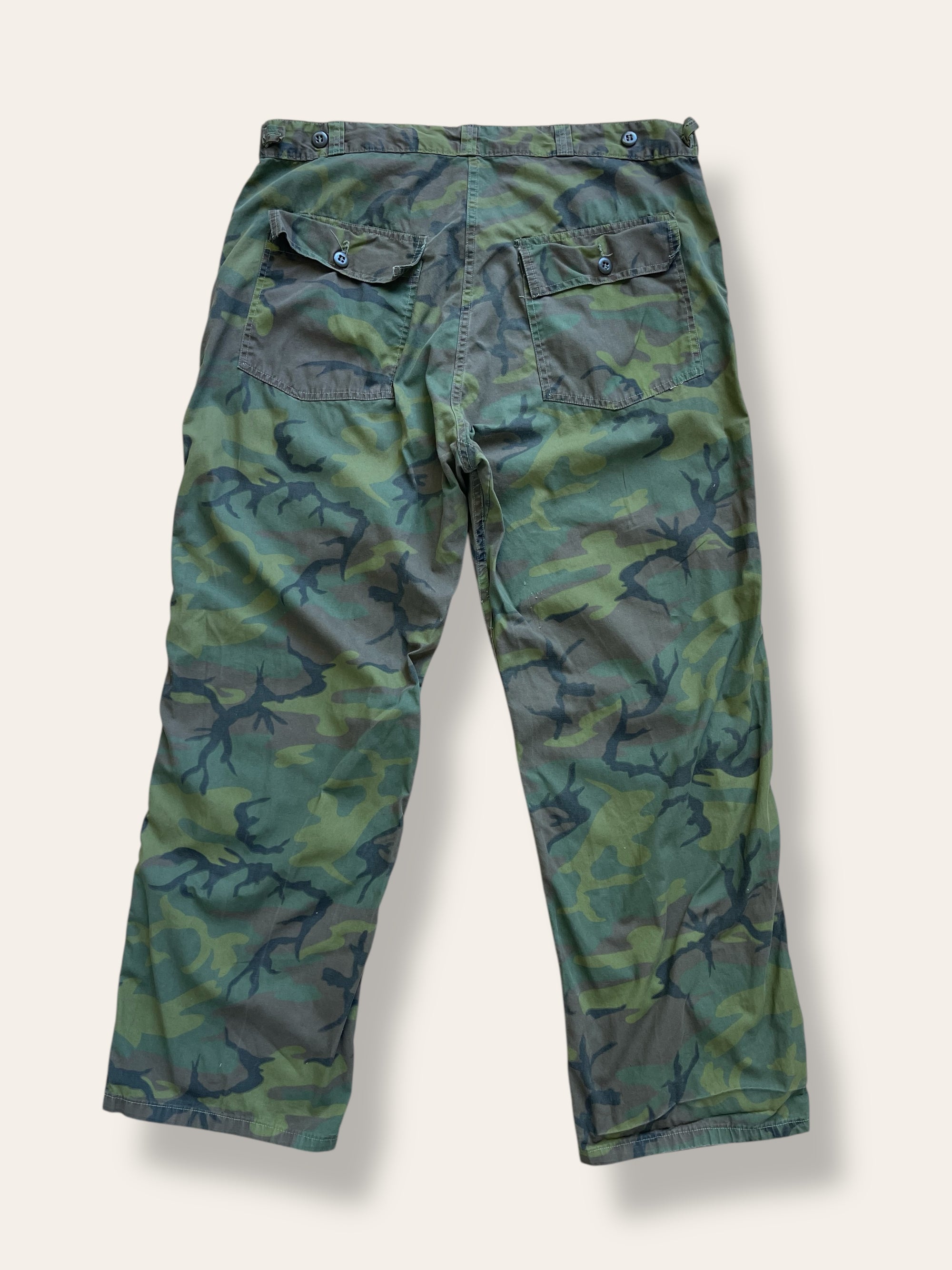 Vintage 1970’s Civilian ERDL Camo Poplin Baker Pants W:36