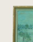 Vintage 1960s Joan Bergevin Mid-Century Modern Impressionist Oil Painting Titled “Evening Retreat” | Vintage MCM Coastal Masterwork Painting