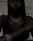 Vintage Italian Sterling Silver Faceted Twist Chain Necklace | 925 Silver Chunky Statement Layering Chain