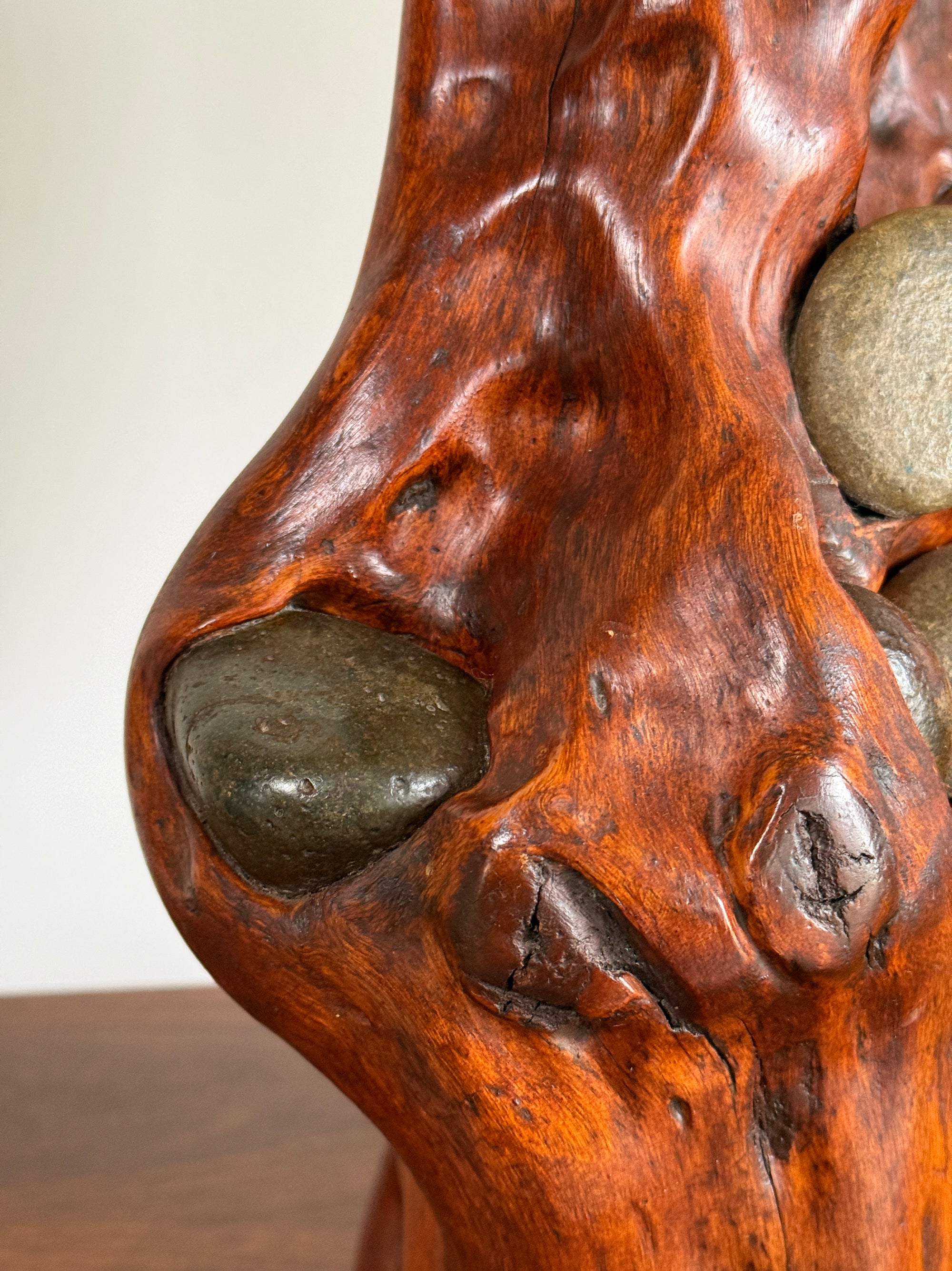 Vintage Mid Century Modern Organic Wood Sculpture | Hand Carved Burl Wood Abstract Biomorphic Art | MCM Naturalist Decor