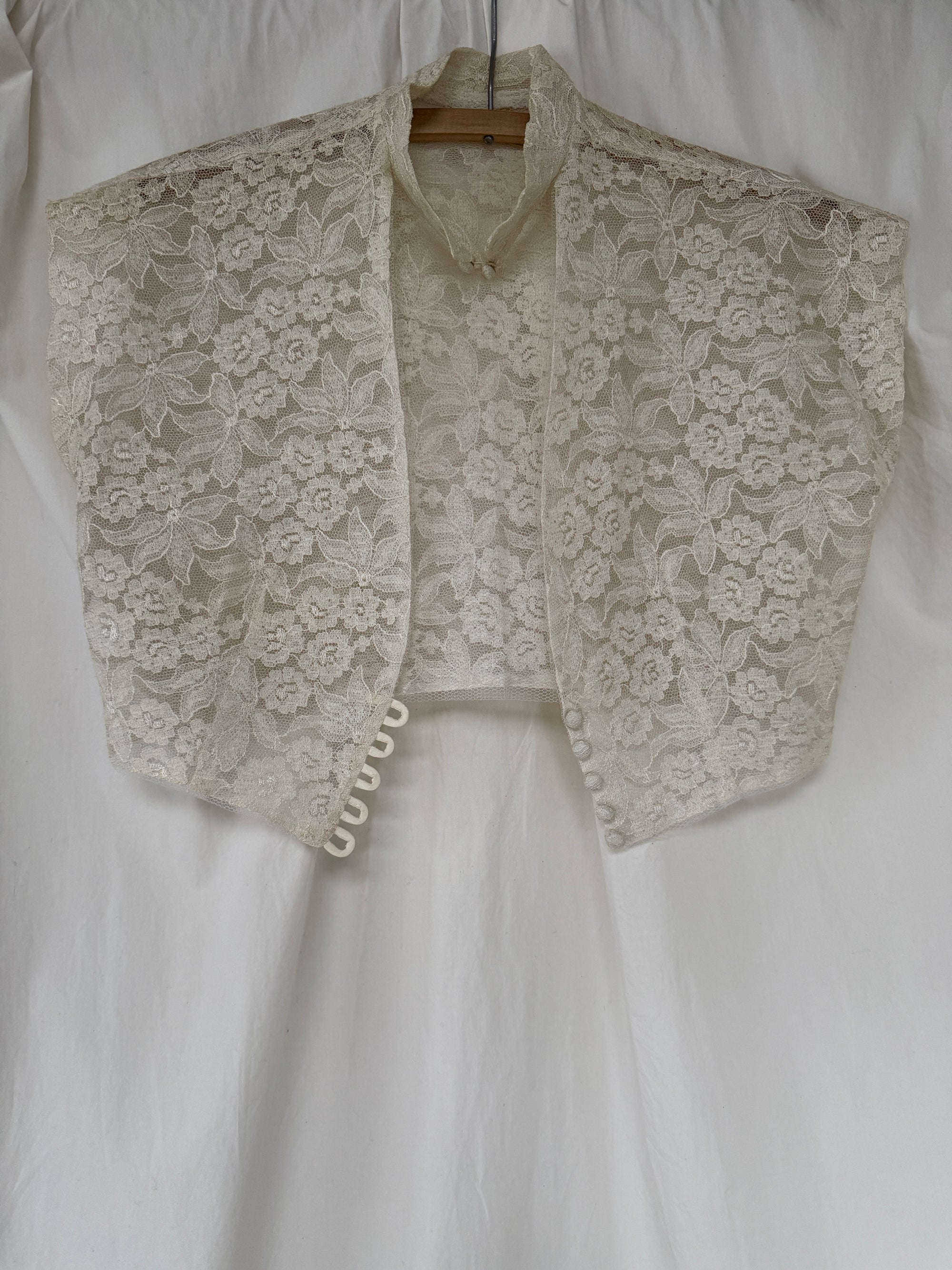 Vintage 1940s–1950s Lace &amp; Tulle Bolero Top | Sheer Evening Shrug