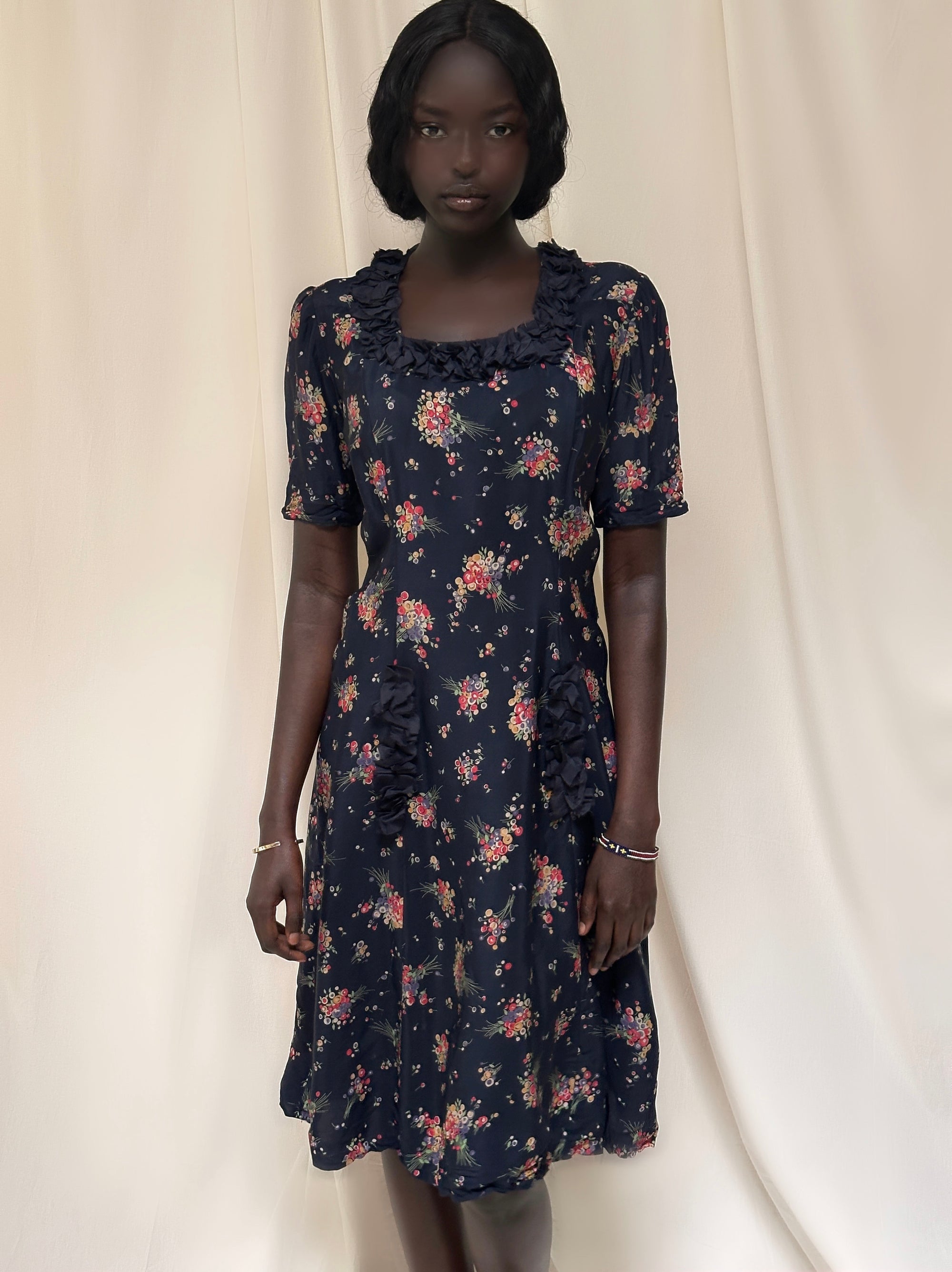 cottagecore party dress Austen - Cottage Core Bubble Party Dress with Cut Out Neckline