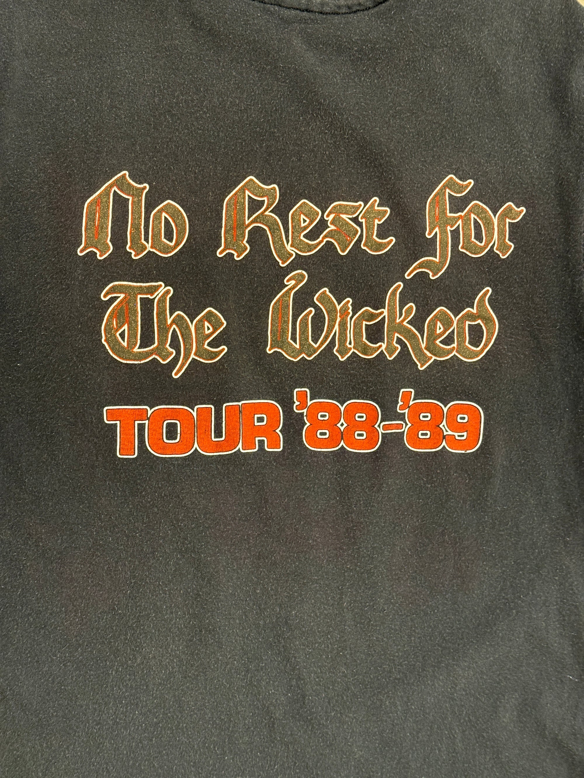 Vintage 1980s Ozzy Osbourne No Rest For The Wicked Tour T-Shirt |  1988-89 Ozzy Concert Tee