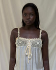 Vintage 1910’s Crochet & Silk Chemise Slip Dress