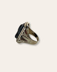 Vintage 1900’s Sardonyx Cameo 14k White Gold Ring Size 10