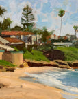 2000s Jeff Yeomans "Beach at Big Rock" Original Oil Painting | Laguna Beach California Coastal Landscape Impressionist Art