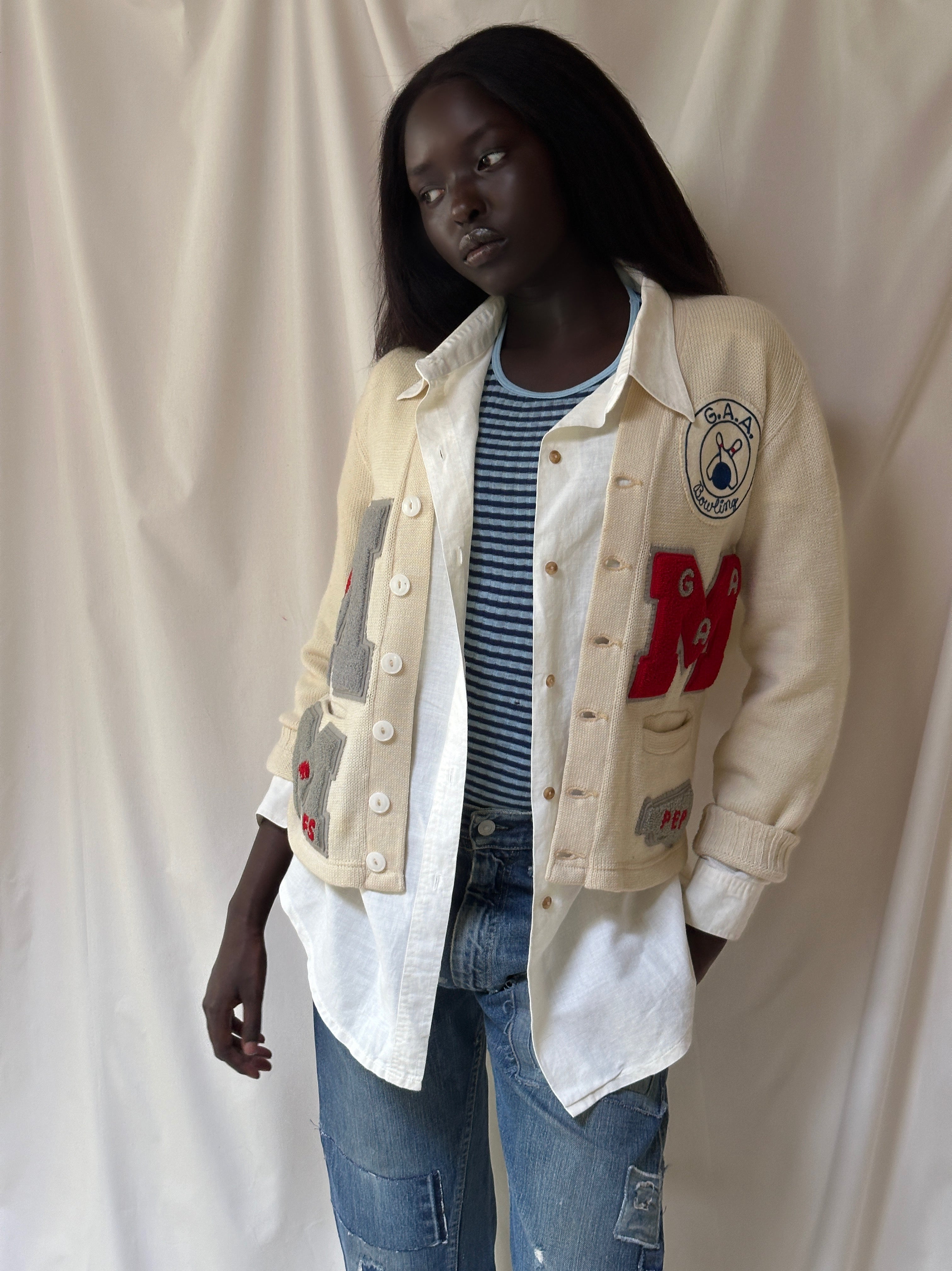 30-40s NELSON KNITTING MILLS サテンスタジャン 30-40s NELSON KNITTING MILLS サテンスタジャン