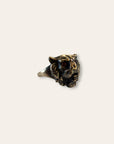 Antique Victorian 9ct Gold Lion Ring | Garnet Eyes & Natural Diamond Accent Ring Size 6.5