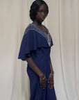 Vintage 1940’s Beaded Navy Crepe Dress