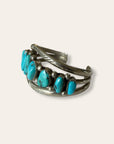Vintage Navajo Turquoise & Sterling Silver Multi-Stone Cluster Bracelet | Southwestern Jewelry Cuff