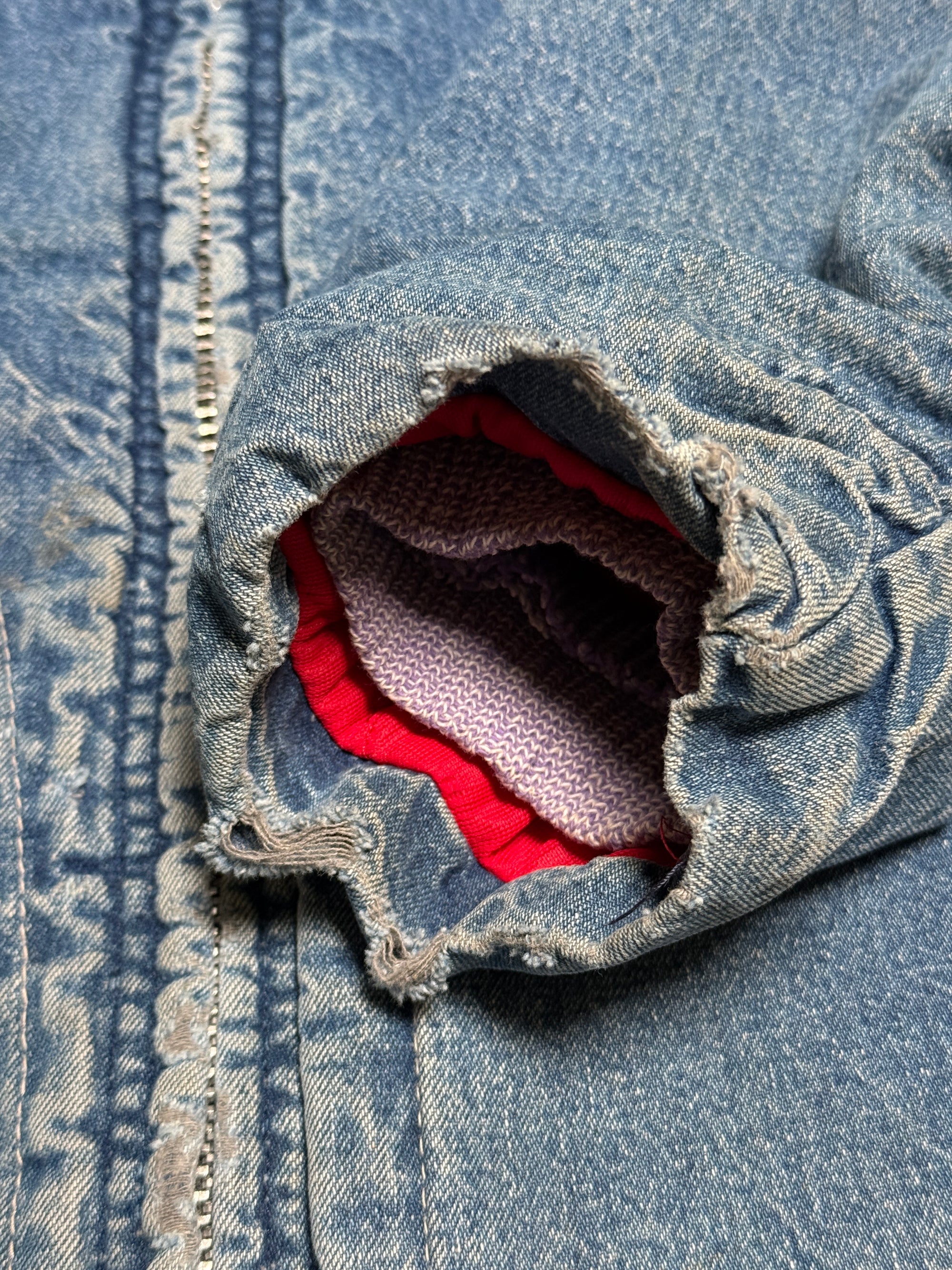Vintage 1960s Key Imperial Denim Work Jacket | Belted Back Faded Denim