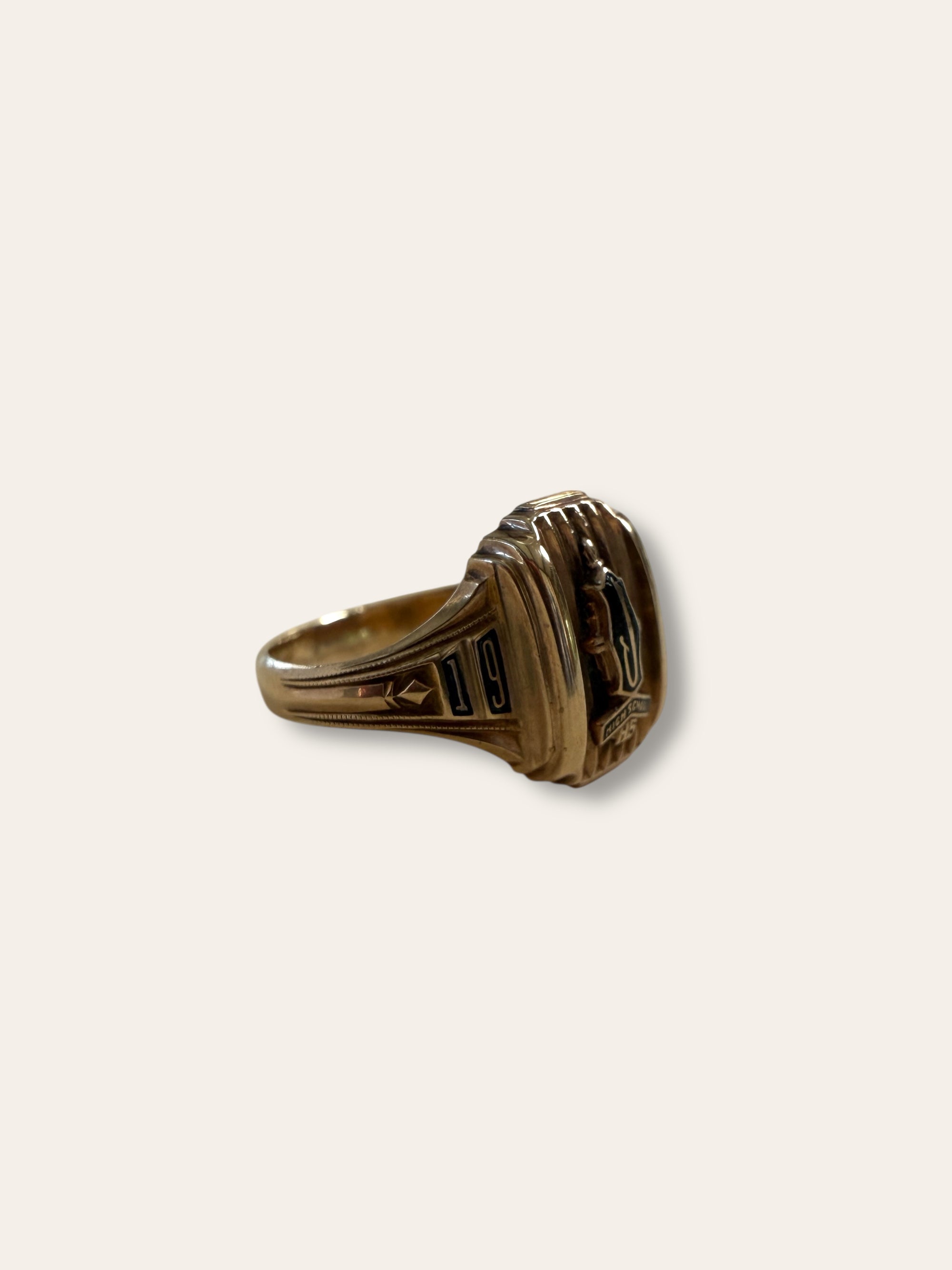 Vintage 1948 Josten 10k Gold Art Deco Class Ring Size 6.5