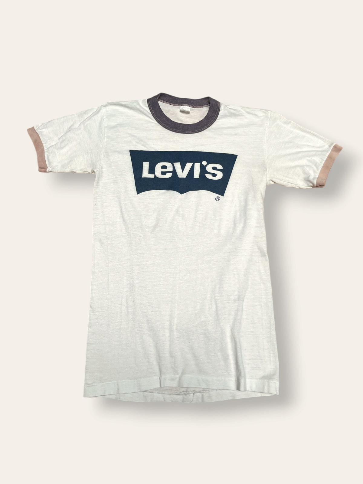 Vintage 1970’s Levi's Ringer T-Shirt | Thin Single Stitch Tee Batwing Levis Logo