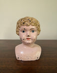 Antique 1900s Minerva Metal Doll Head by Buschow & Beck | Molded Blonde Hair