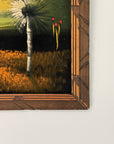 Vintage Mid Century Modern Desert Landscape Black Velvet Painting | MCM Cactus & Yucca Wall Art | Southwestern Framed Original Artwork
