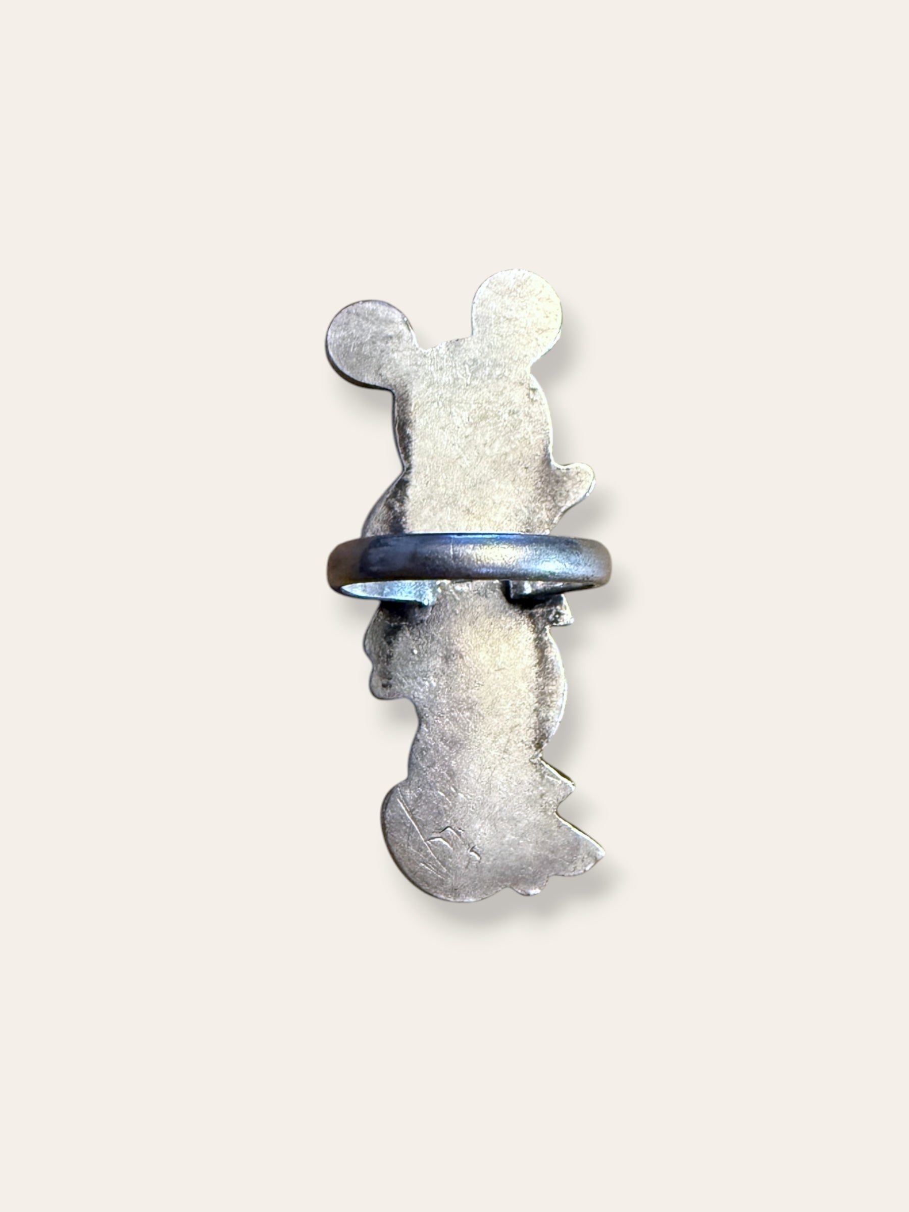 Vintage 1970’s Mickey Mouse Zuni Toons Sterling Silver Inlay Ring Size 5.5