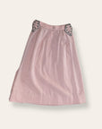Vintage 1940's Gabardine Hollywood Western Skirt | Chain Stitch Embroidery, Rhinestones & Suede Fringe W:25