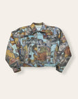 Vintage 1990s All Over Print Denim Jacket | Michelangelo Renaissance Jacket