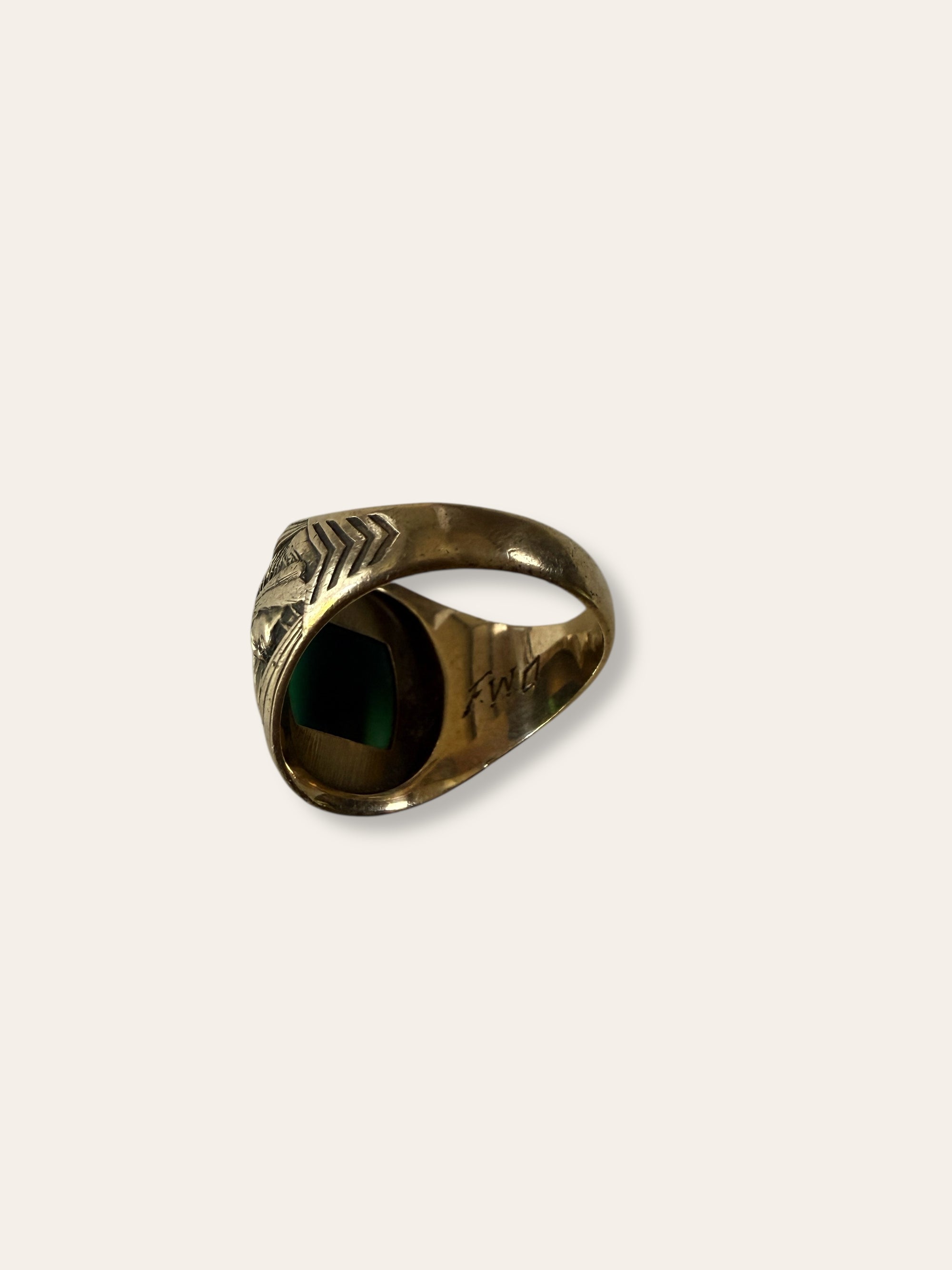 Vintage 1942 Lane Tech 10k Gold Class Ring Size 8.5
