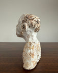 Vintage Expressionist Earthenware Bust Sculpture | Hand Sculpted Studio Pottery Portrait | Modernist MCM Folk Art Head