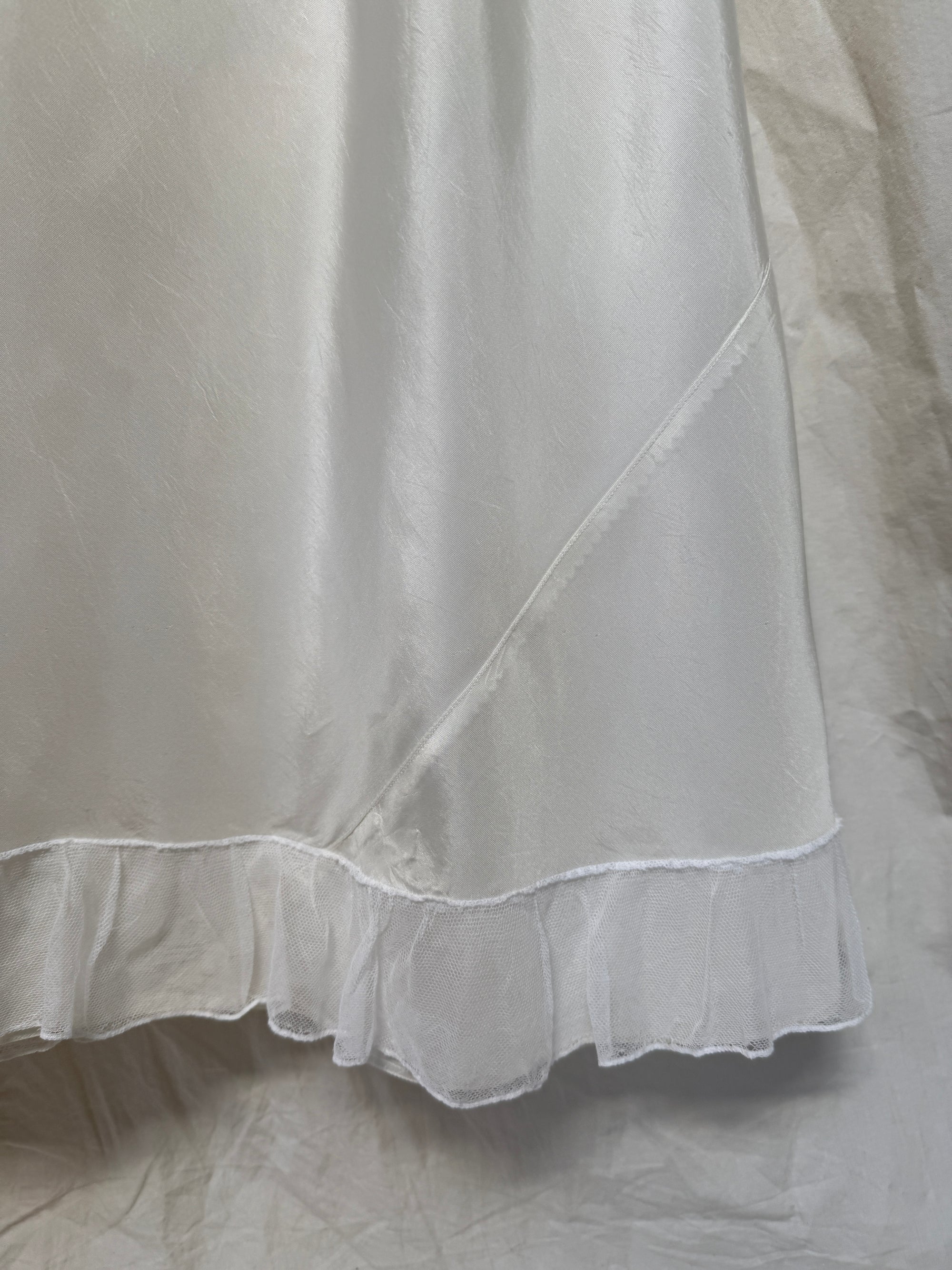 Vintage 1930’s Ivory Silk Slip Set | Minimal Slip Camisole &amp; Skirt Set