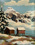 Vintage MCM Paint By Numbers Landscape Painting | Framed Mid Century Art