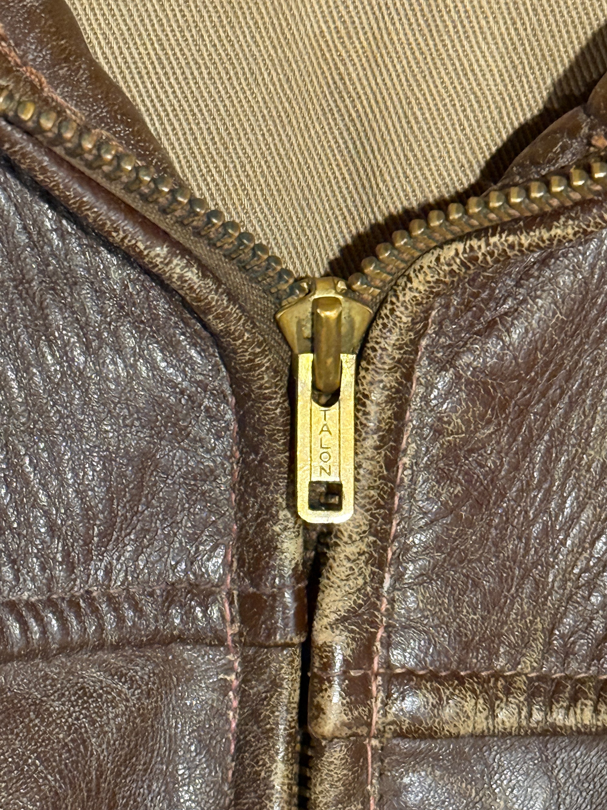 Vintage 1940-50s Windward Horsehide Leather Jacket | Montgomery Ward Brown Belted Back Jacket