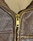 Vintage 1940-50s Windward Horsehide Leather Jacket | Montgomery Ward Brown Belted Back Jacket