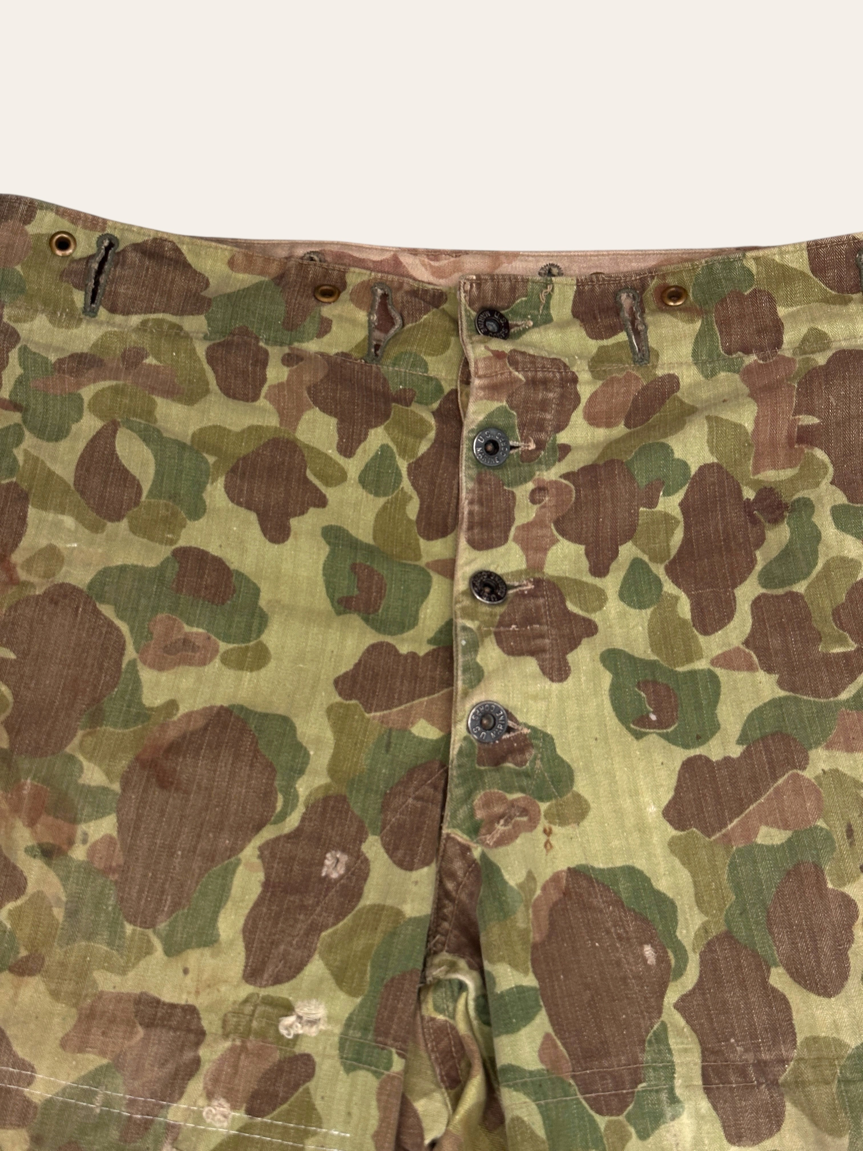 Vintage WWII USMC P44 TROUSERS Frogskin CAMOUFLAGE W:34