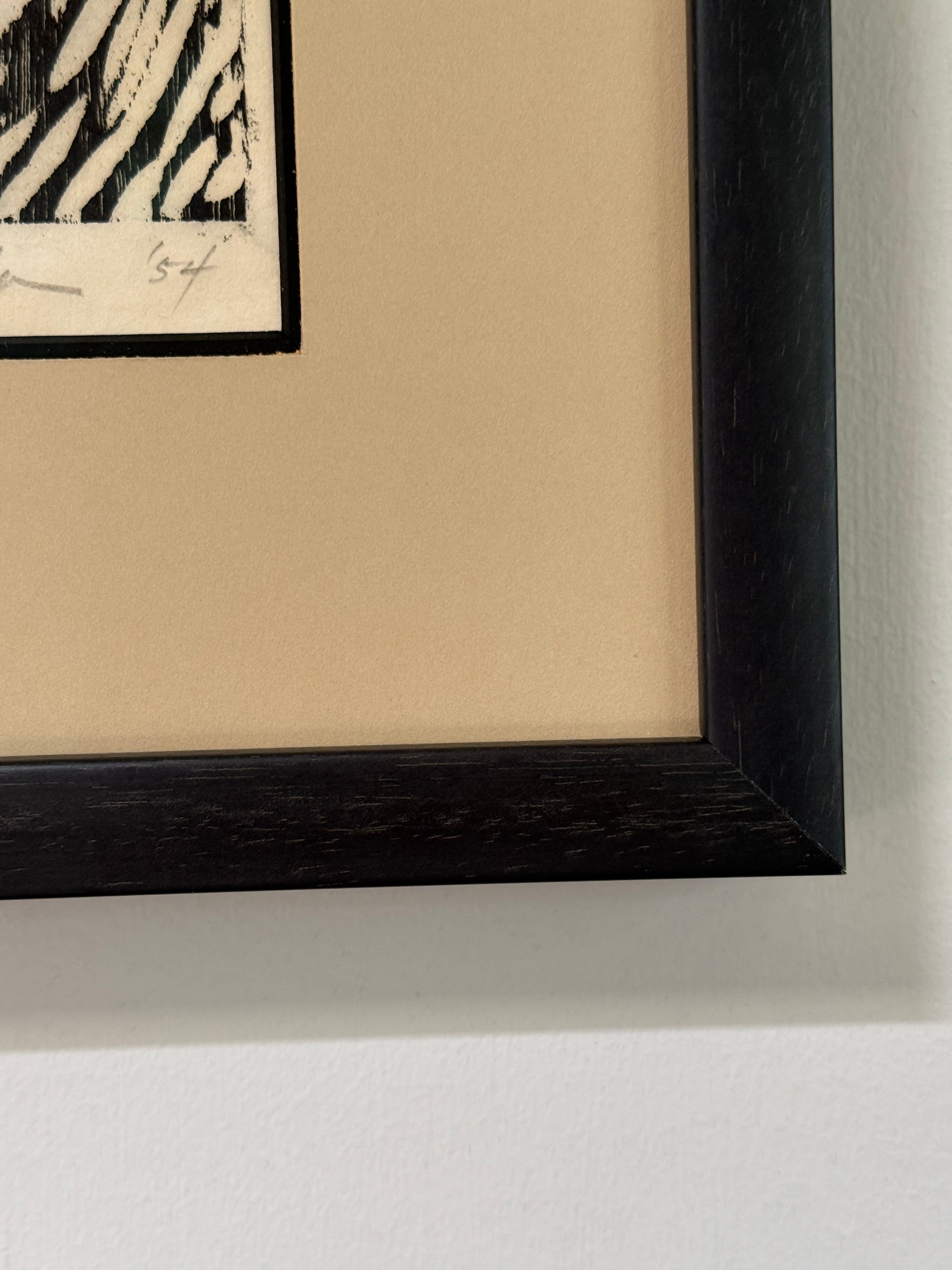 Vintage MCM Yamada Signed Edition 1/10 “REST” | Framed Japanese Sosaku-Hanga Woodblock Print Mid Century Art