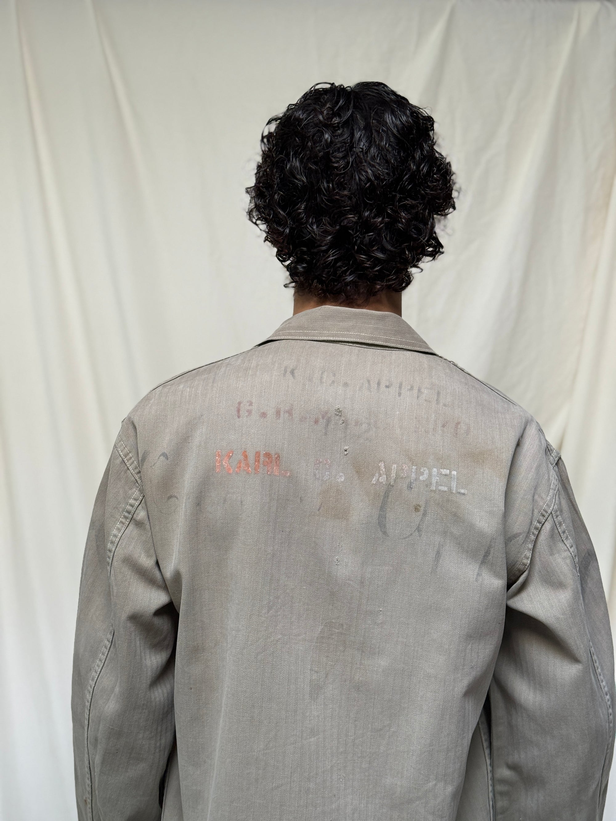 Vintage 1940’s WWII USMC P41 HBT Twill Stencil Utility Jacket