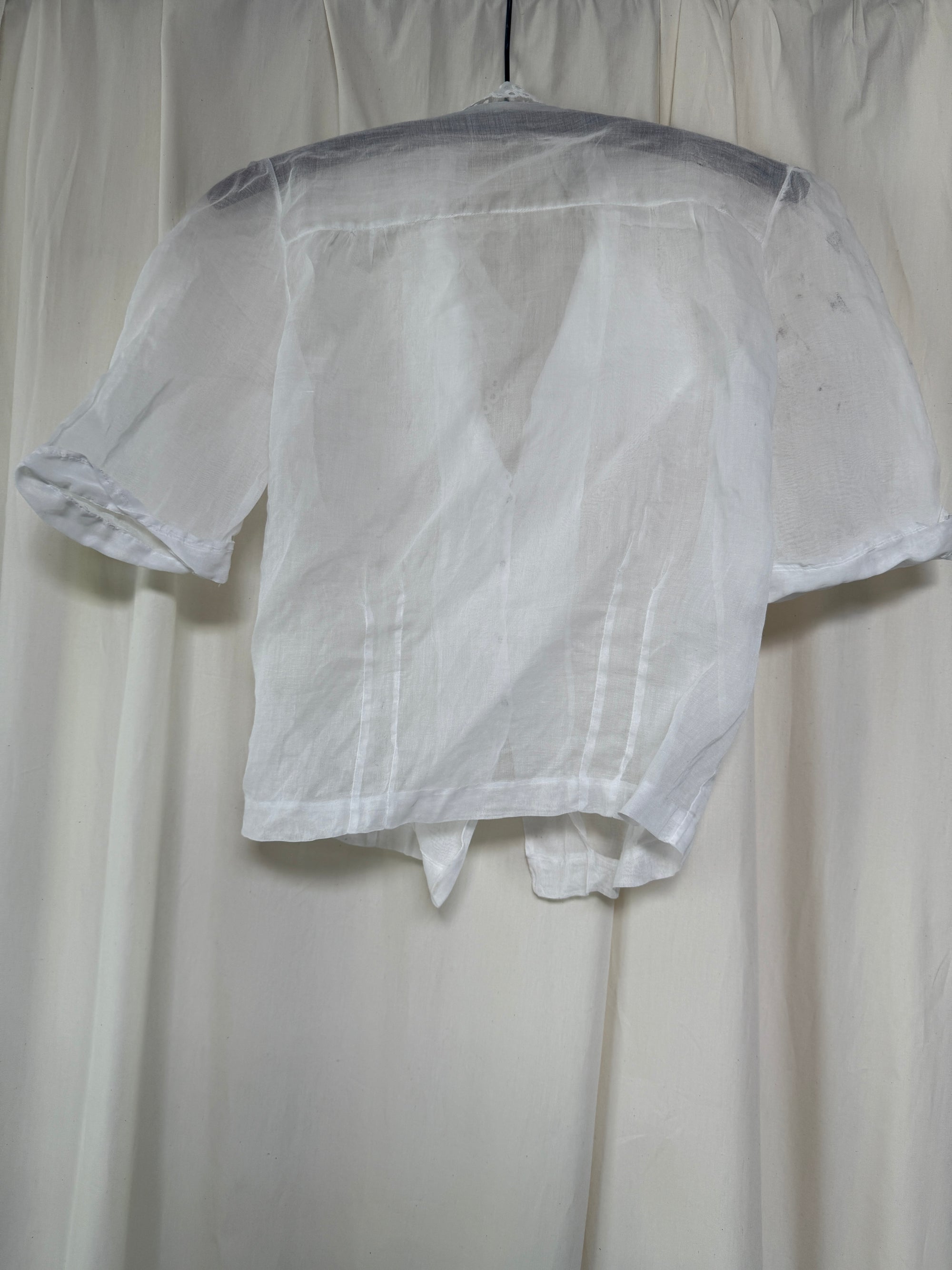 Vintage Edwardian Organza Cotton Blouse