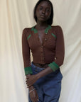 Vintage 1940’s Hilltoppers M.C. Wool Cardigan Sweater