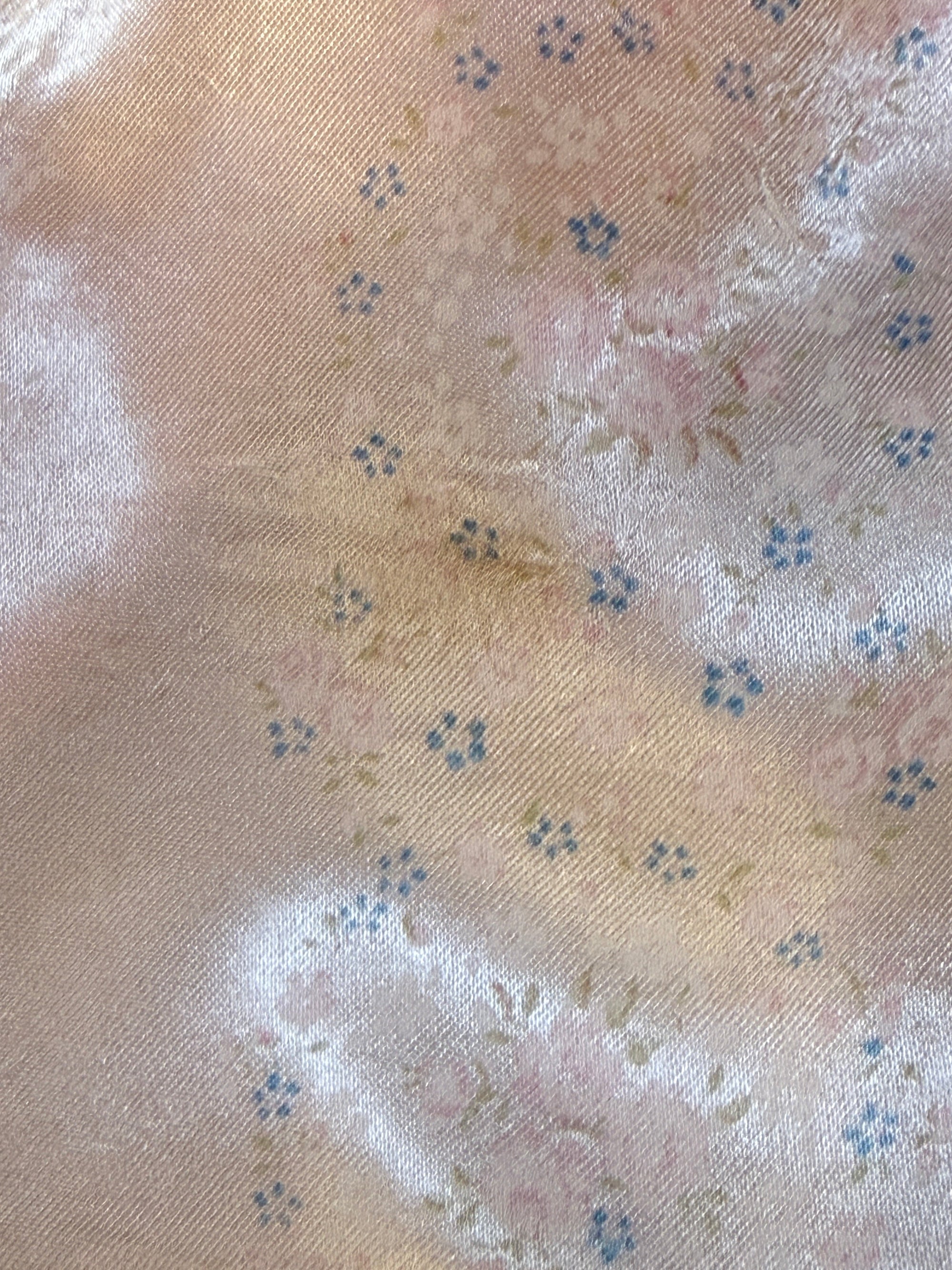 Vintage 1930s Silk Bed Jacket | Peachy Pink Floral Satin Boudoir Lingerie Top