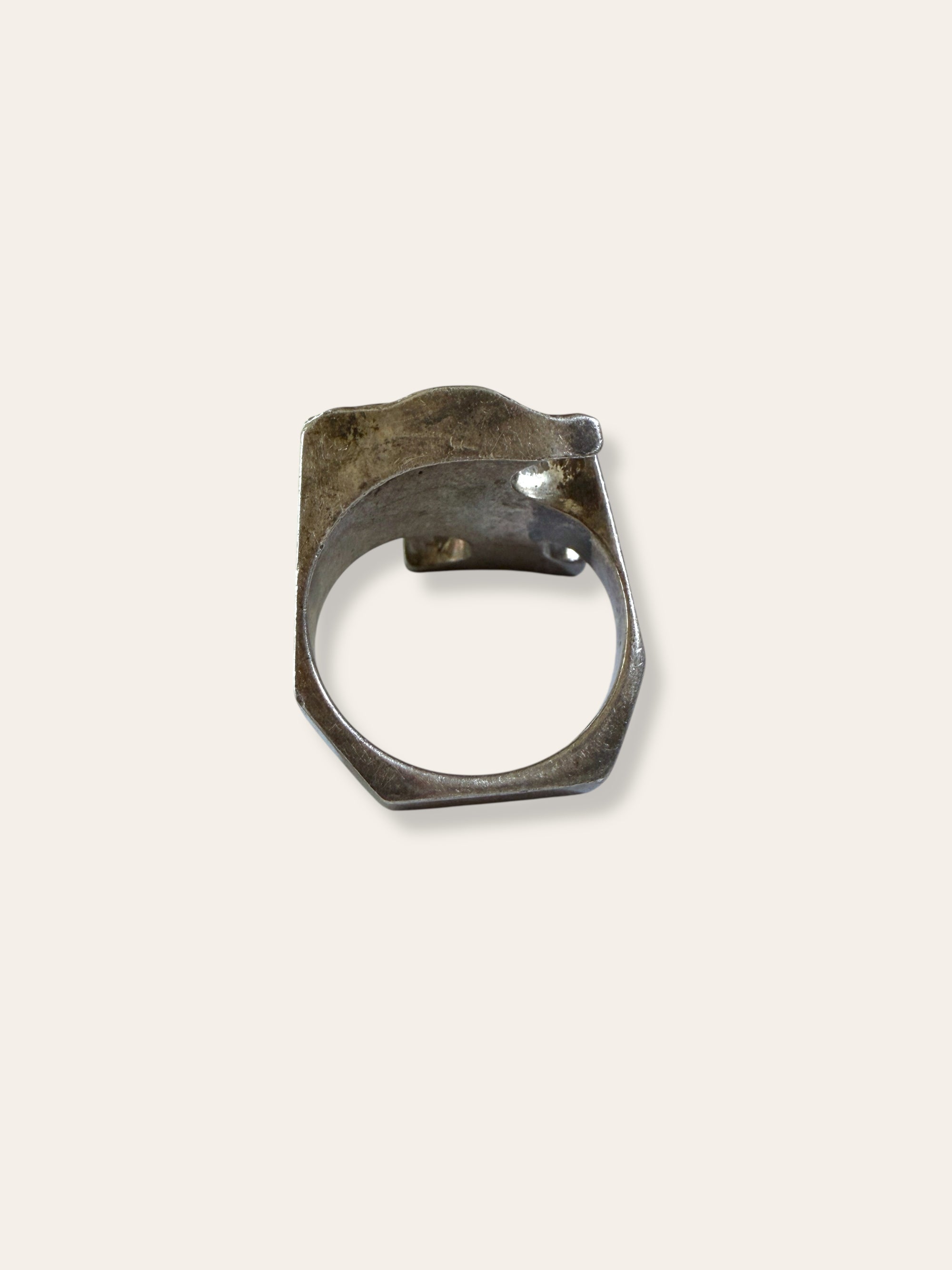 Vintage Modernist Sterling Silver Statement Ring Size 9.5