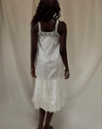 Vintage 1900’s Edwardian White Cotton Crochet Dress | Antique Embroidered Tea Dress